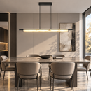 Люстра підвісна чорна видовжена L-120 cm Led 28W Black+White Marble Imitation 260936-100008830
