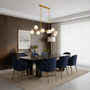 Люстра бронза видовжена з 10 круглими плафонами L-110 cm G9x10 Bronze+White Bubbles 260231-100007451