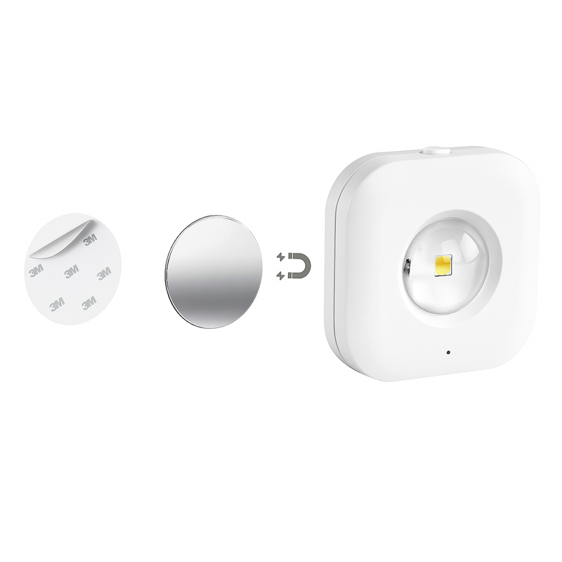 Набір білих світильників акумуляторних з датчиком руху Led L-4,8 cmx3 USB-C White Movis Square Lamp 251054-100006476