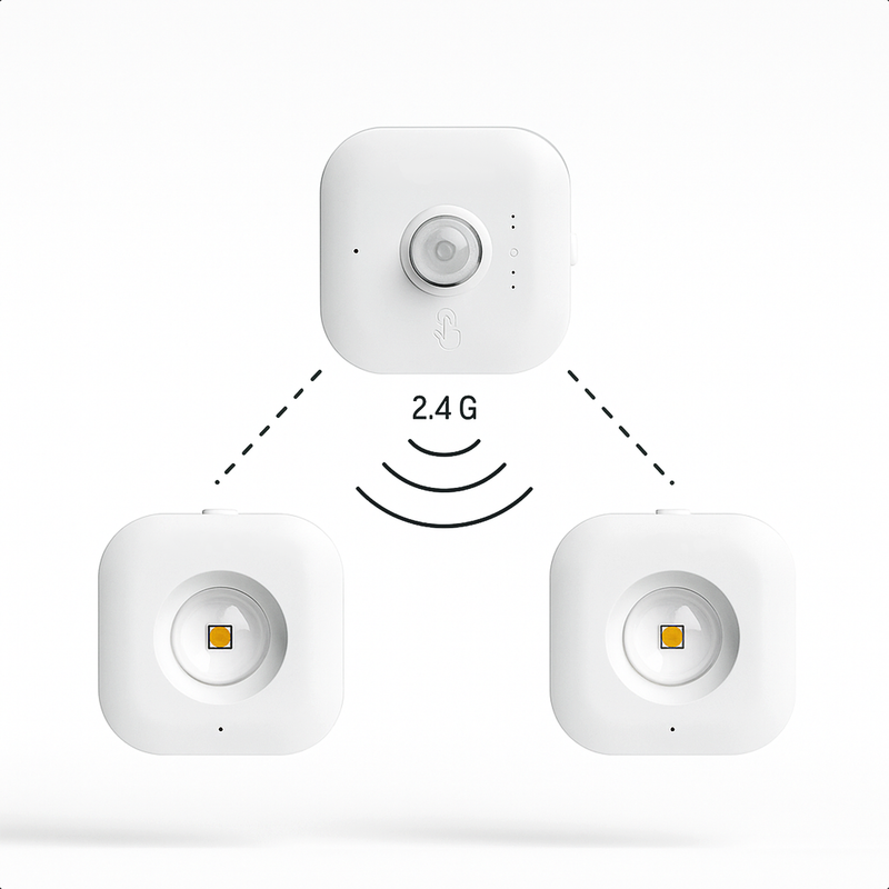 Набір білих світильників акумуляторних з датчиком руху Led L-4,8 cmx3 USB-C White Movis Square Lamp 251054-100006476