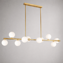 Люстра бронза видовжена з 10 круглими плафонами L-110 cm G9x10 Bronze+White Bubbles 260231-100007451