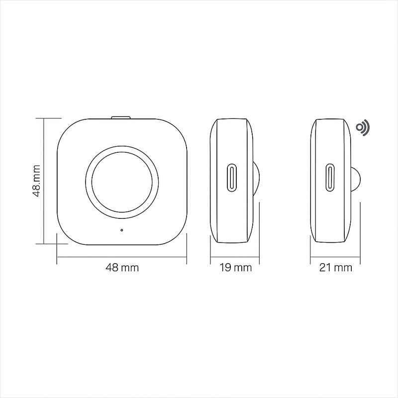 Набір білих світильників акумуляторних з датчиком руху Led L-4,8 cmx3 USB-C White Movis Square Lamp 251054-100006476