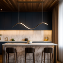 Підвісна чорна хвиляста люстра  L-100 см Н-150см 24W 3000K-6000K Black Wave small 240258-100003063