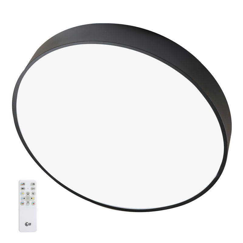 Стельовий світильник чорний з пультом D-30/40/50 cm Led + RGB Black Circle 251048-100006297