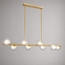 Люстра бронза видовжена з 8 круглими прозорими плафонами L-102 cm G9x8 Bronze+CLRWhite Bubbles 260231-100007452