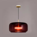 Люстра підвісна з коричневим прозорим плафоном D-33 cm H-20 cm Led Gold Jube Bb 230114-57283