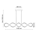 Підвісна люстра чорна хвиляста L-119 cm Led 43W 4000K Black Gemo Wave 250940-100006081