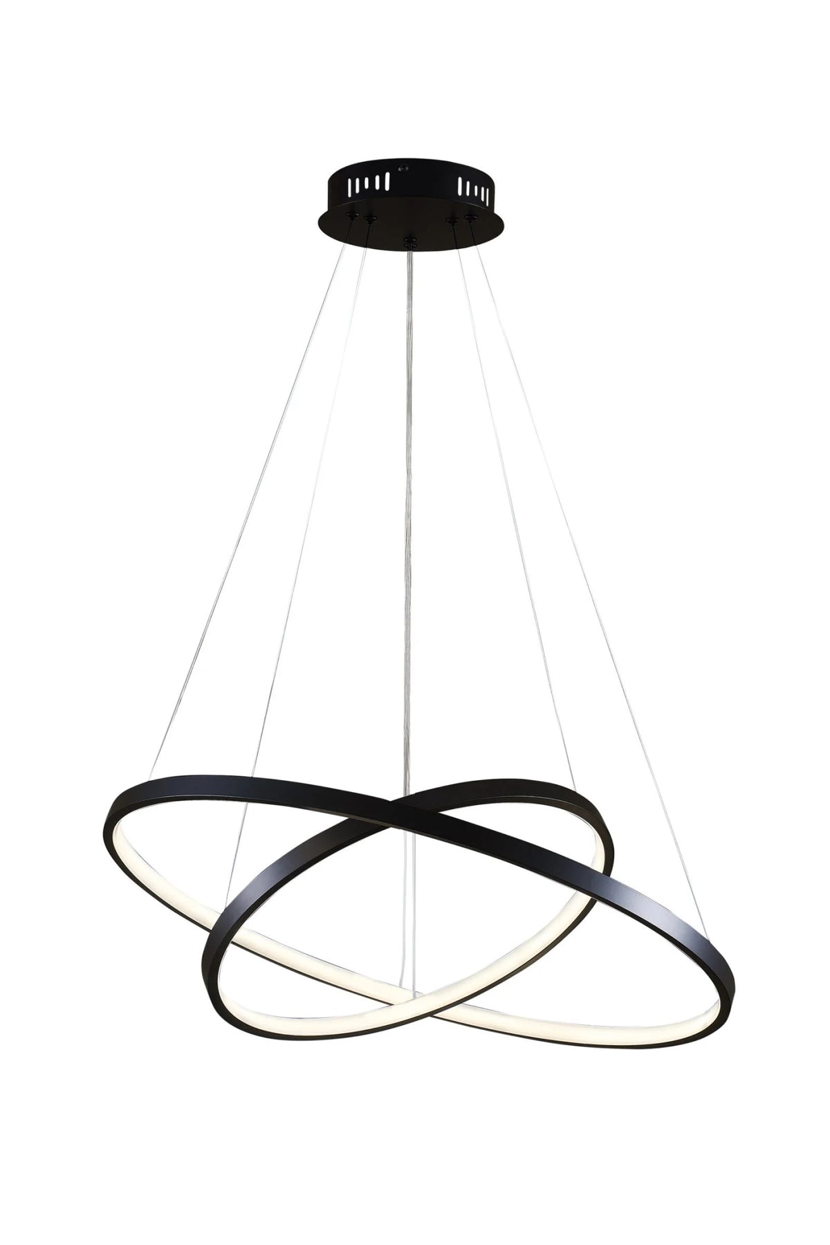 Підвісна люстра чорна D-60 cm Led 35W 4000K Black Rings 251240-100006881