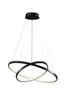 Підвісна люстра чорна D-60 cm Led 35W 4000K Black Rings 251240-100006881