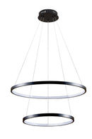 Підвісна люстра чорна D-60 cm Led 35W 4000K Black Rings 251240-100006881