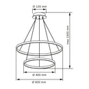 Підвісна люстра золота D-60 cm Led 35W 4000K Gold Rings 251240-100006882