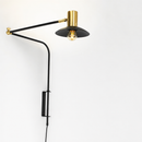 Світильник настінний чорний з золотим та поворотним плафоном H-60 cm W-16 cm E27 Black + Gold Omnius 260866-100008594