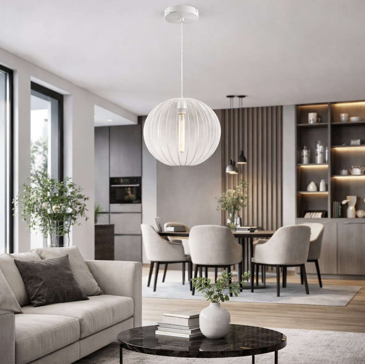 Світильник підвісний білий D-40 cm E27 Lightness Ball White 260140-100007226
