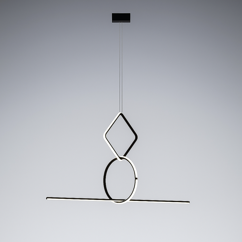 Люстра чорна геометрична підвісна L-170 cm H-137 cm Led 50W 4000K Black Elements 230758-100002336