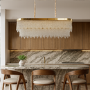 Люстра золота видовжена каскадна з кришталевим плафоном L-100 cm Led 265W Gold Crystal Cascade Long 251235-100006788