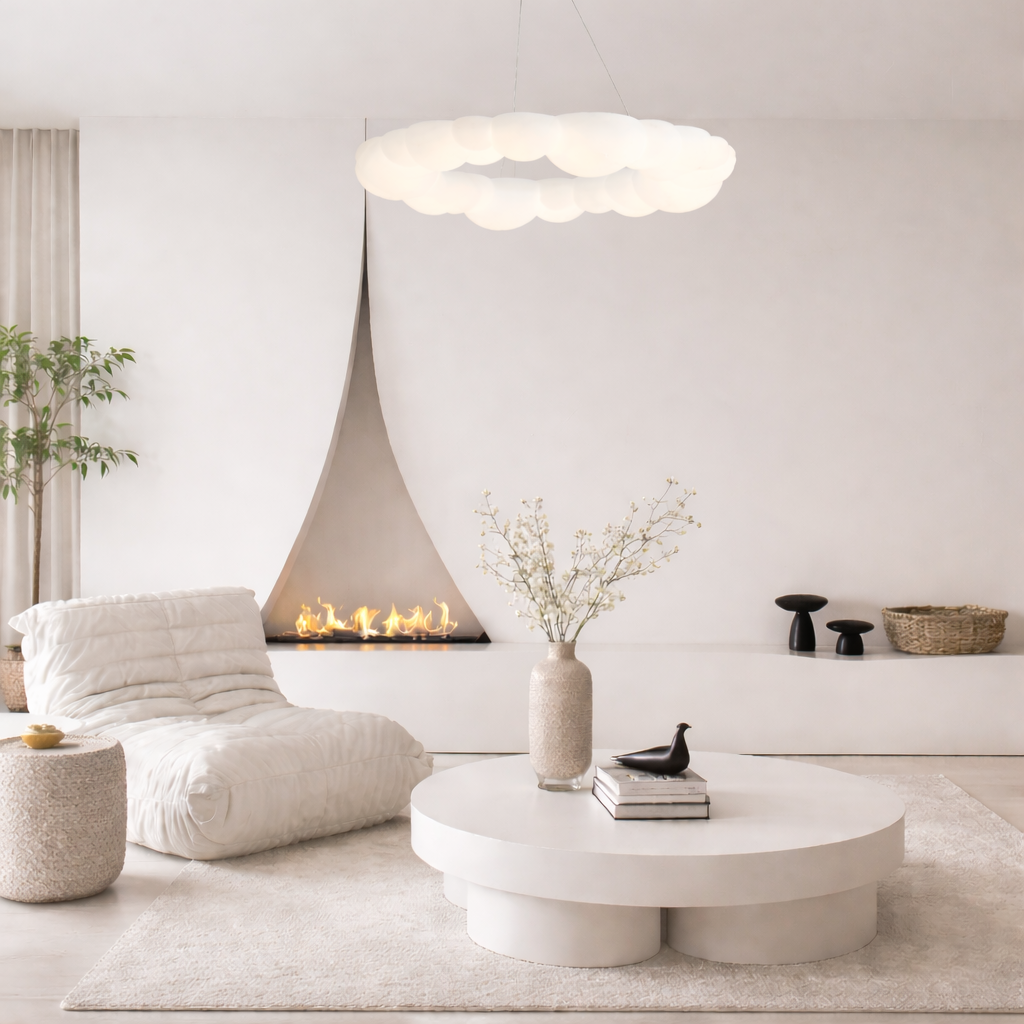 Підвісна люстра біла D-49 cm/ D-68 cm/ D-87 cm Led 72W/ 120W/ 160W White Cloud lamp 240158-100002970