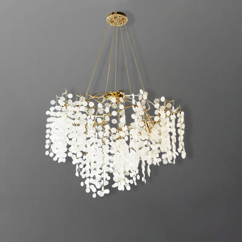 Люстра бронзова з білими матовими пелюстками D-80 cm 10xG9 Bronze + White Alph Seasons Lamp Nature 240558-100003277