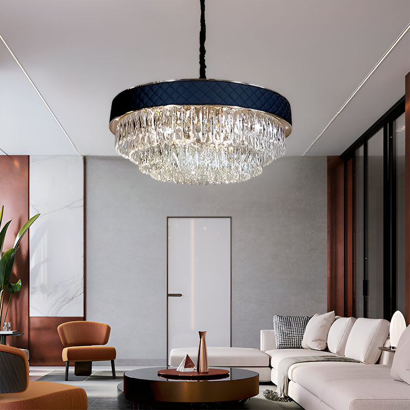 Люстра підвісна Crystal D-50cm / D-60cm / D-80cm E14 Black 250535-100004992