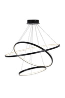 Підвісна люстра чорна D-80 cm Led 60W 4000K Black Rings 260940-100008867