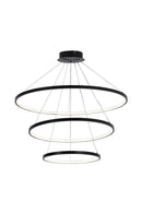 Підвісна люстра чорна D-80 cm Led 60W 4000K Black Rings 260940-100008867