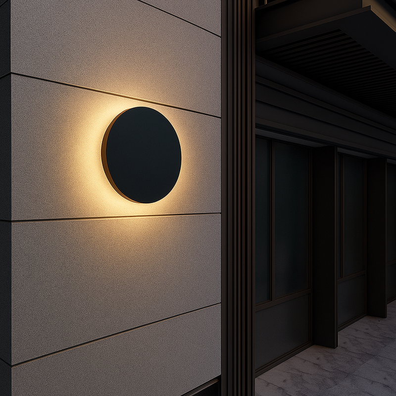 Світильник чорний круглий фасадний світлодіодний Led 12W / 18W Black Vido Circle 251154-100006501