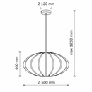 Світильник підвісний чорний D-50 cm E27 Lightness Elie Black 260140-100007229