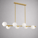 Люстра бронзова видовжена з 8 круглими білими плафонами L-102 cm G9x8 Bronze+White Bubbles 260231-100007454