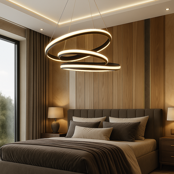 Люстра підвісна чорна світлодіодна D-55 cm Led 110W Black Knot 251188-100006592