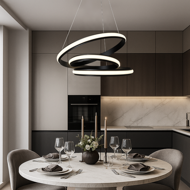 Люстра підвісна чорна світлодіодна D-55 cm Led 110W Black Knot 251188-100006592