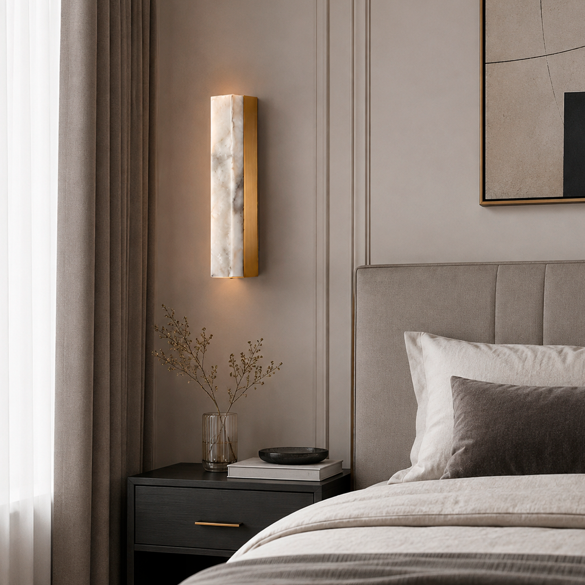 Світильник настінний золотий з мармуровим плафоном H-30 cm W-5 cm Led 12W Gold + White Marble Glow 260866-100008596