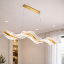 Люстра підвісна золота з прозорим плафоном L-100 cm Led 26W Silk Gold+Transparent 260231-100007456