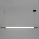 Люстра біла трубчаста видовжена з латунними елементами Led 30W / 50W / 64W / 78W Gold Linear Tube 251118-100006503