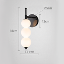 Світильник настінний чорний на 3 / 4 / 5 плафонів куль Led 5W / 6W / 8W Black + White Bollo Pearls 260458-100007775