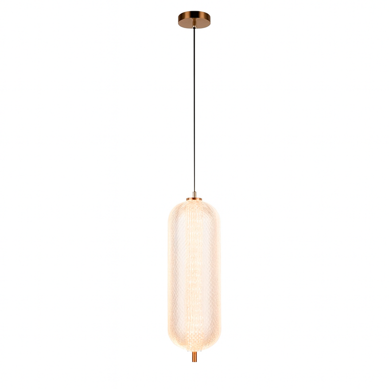 Підвісний світильник золотий з бежевим прозорим плафоном W-15 cm Led 14W Beige clear Colours 250931-100006123