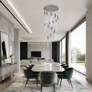 Люстра підвісна каскадна хромована на 9 / 15 підвісів D-40 cm Led 75W Chrome Crystal 260519-100008042
