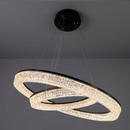 Люстра чорна підвісна на два кільця світлодіодна D-60+40 cm Led 120W Black Ice 260588-100007983