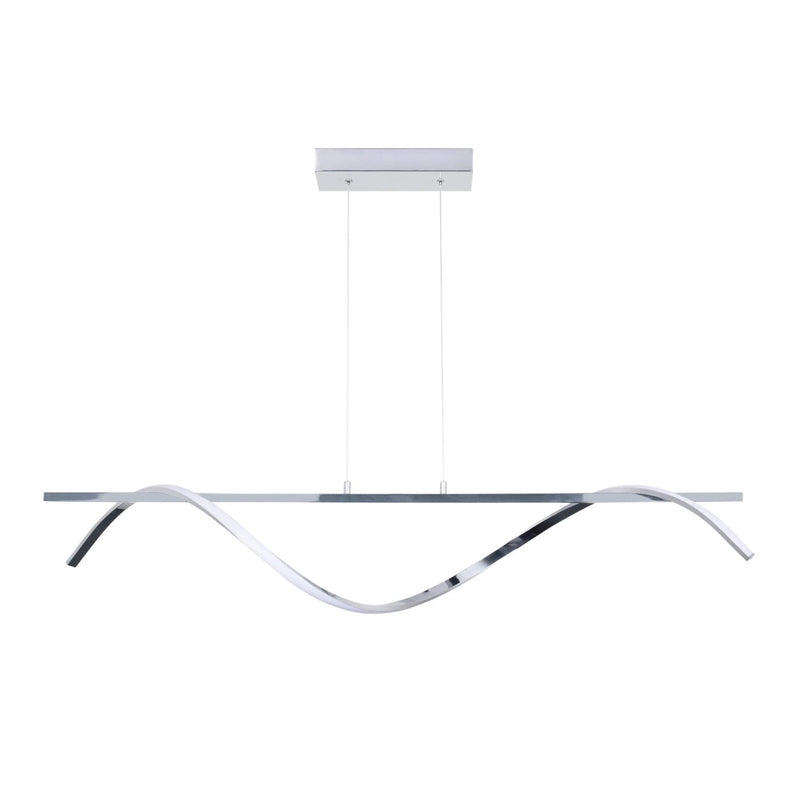 Підвісна люстра срібна хвиляста L-120 cm Led 23W 4000K Silver Gemo Wave 250940-100006080
