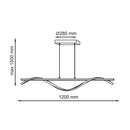 Підвісна люстра срібна хвиляста L-120 cm Led 23W 4000K Silver Gemo Wave 250940-100006080