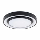 Стельовий світильник чорний D-30 cm H-3 cm IP44 Led 48W Black Double Circle 260940-100008890