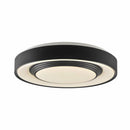 Стельовий світильник чорний D-30 cm H-3 cm IP44 Led 48W Black Double Circle 260940-100008890