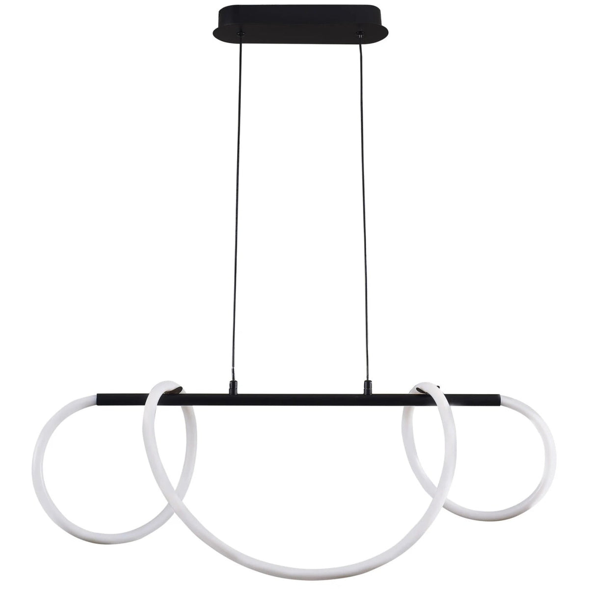Підвісна люстра чорна L-60 cm Led 38W 4000K Black Rope 251240-100006879