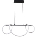 Підвісна люстра чорна L-60 cm Led 38W 4000K Black Rope 251240-100006879