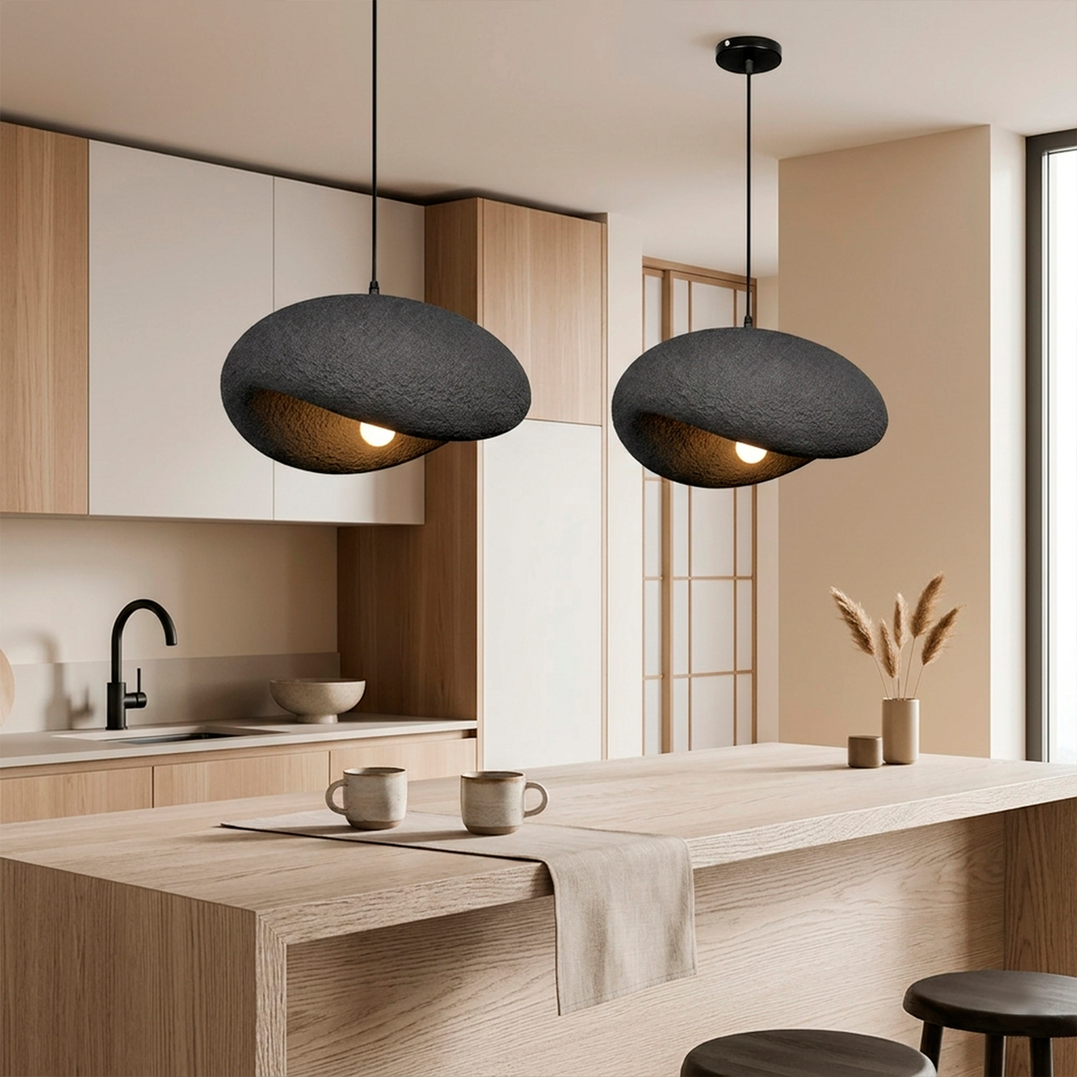 Підвісний світильник графіт D - 40 cm / 60 cm / 80 cm E27 Black Wabi Sabi 260431-100007851