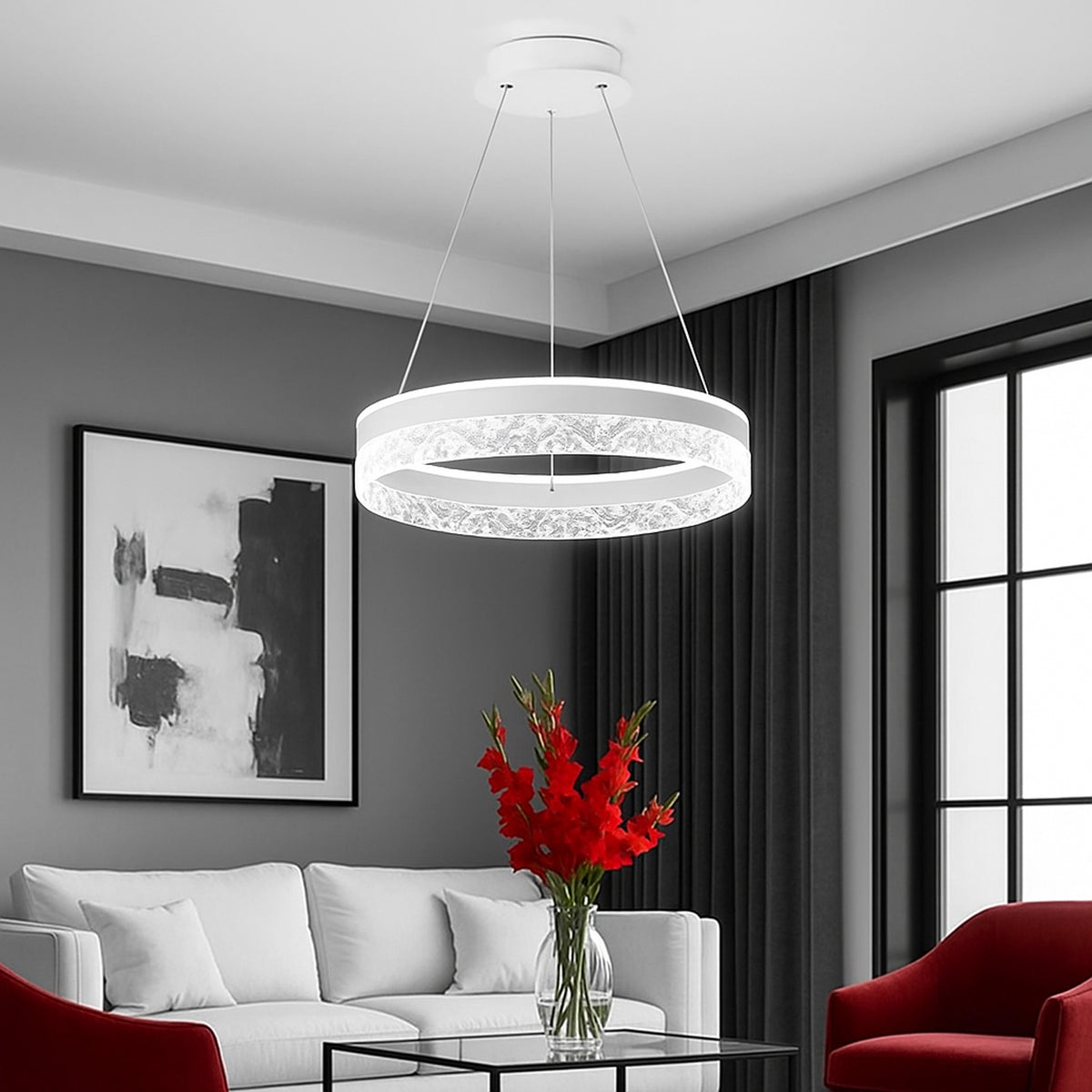 Люстра Circle White D-50cm 96W 250576-100004705