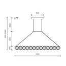 Підвісна люстра золота L-110 cm Led 22W 3000K Gold Pearls 260340-100007636