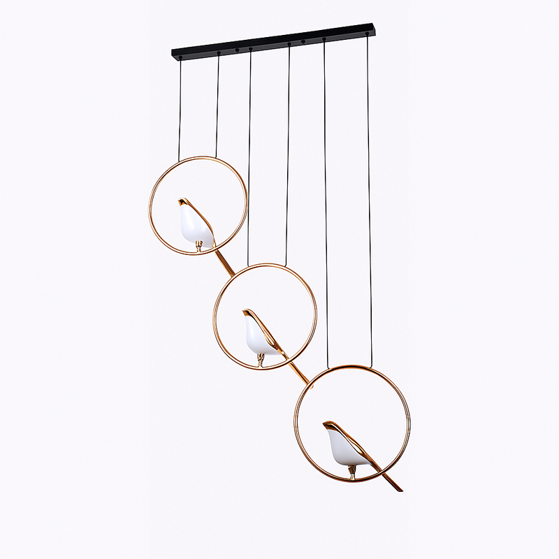 Люстра підвісна золота L-60 cm Led 16W Black+French Gold Birds 251131-100006602