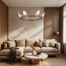 Люстра підвісна золота D-55 cm Led 33W Black+French Gold Birds 251131-100006605