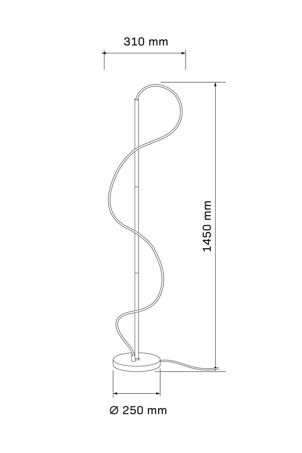 Торшер золотий H-145 cm Led 36W 4000K Gold Rope 251240-100006994