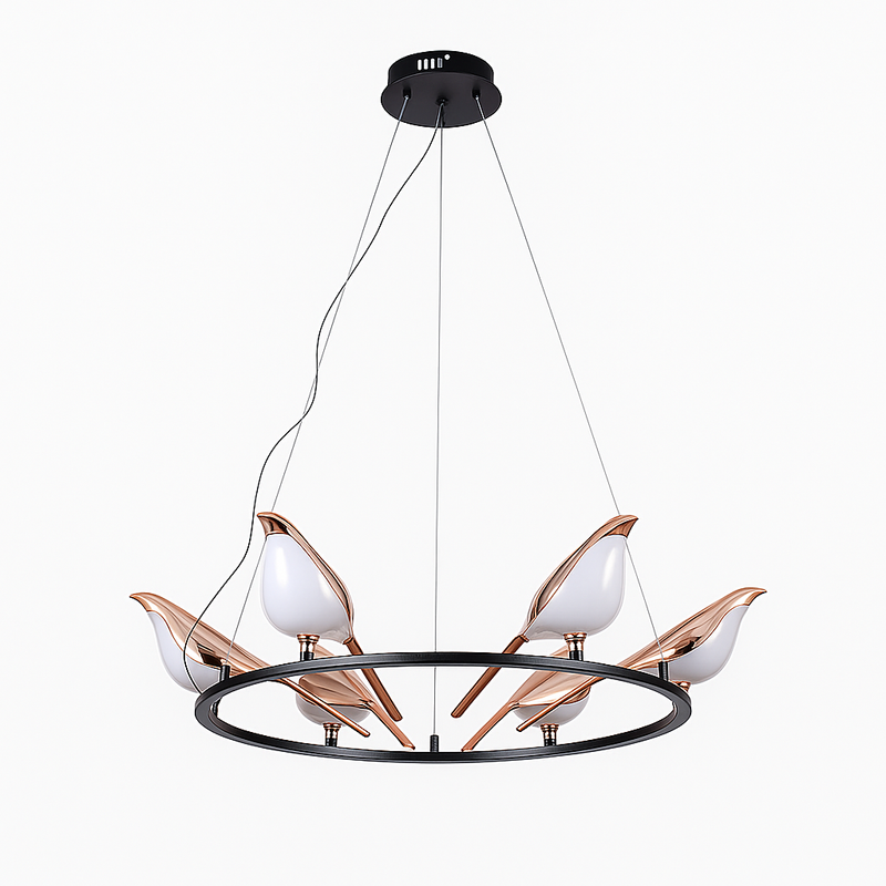 Люстра підвісна золота D-55 cm Led 33W Black+French Gold Birds 251131-100006605