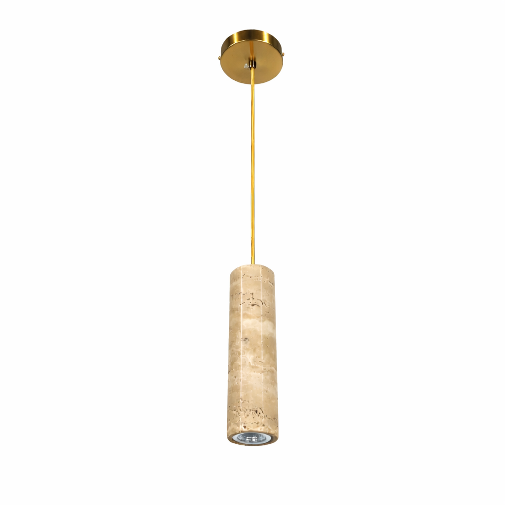 Підвісний світильник золотий з травертиновим корпусом H-23 cm E27 Beige Half 260218-100007459